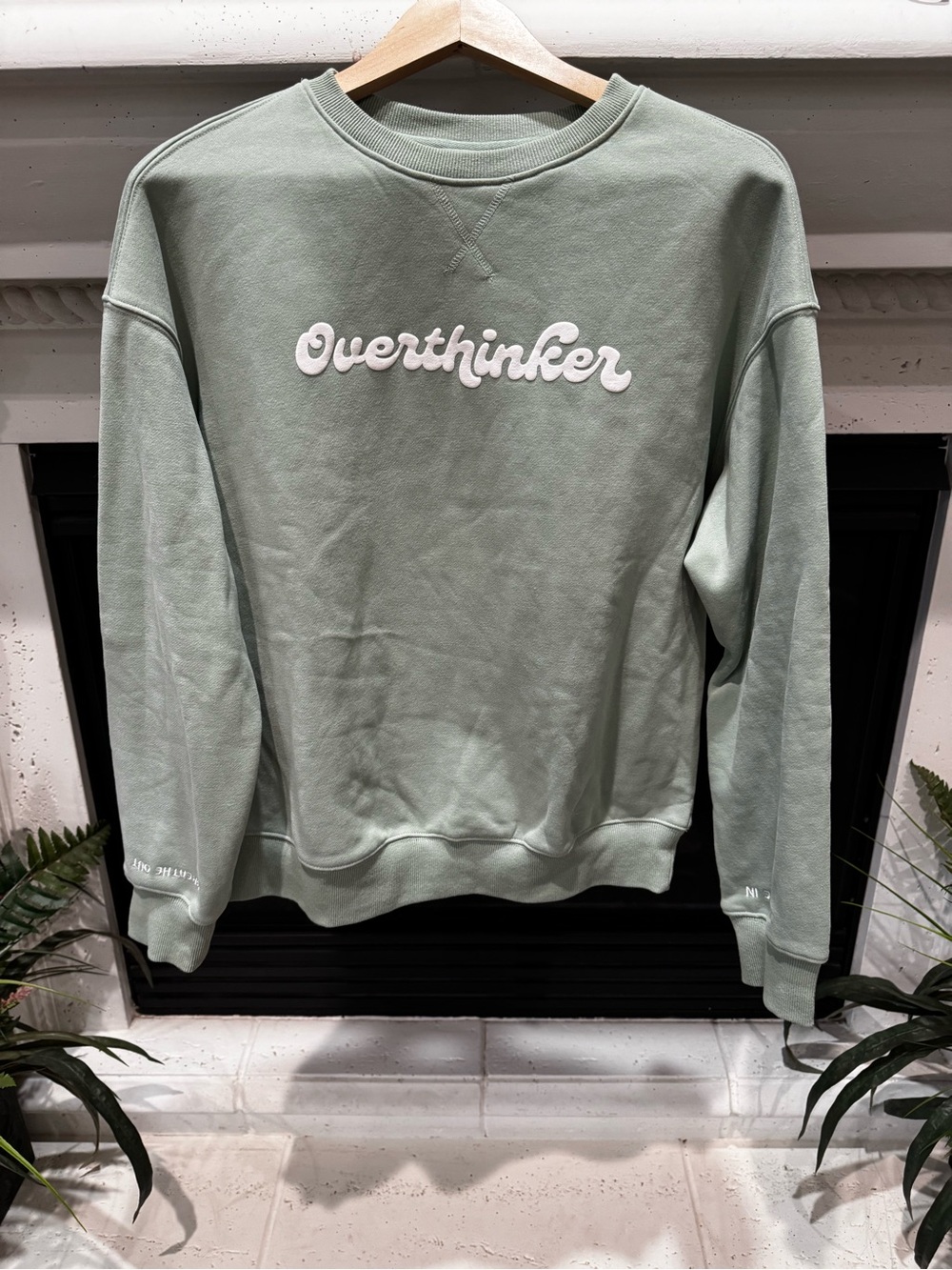 Overthinker See The Way I See Pullover Sweatshirt in Sage Green